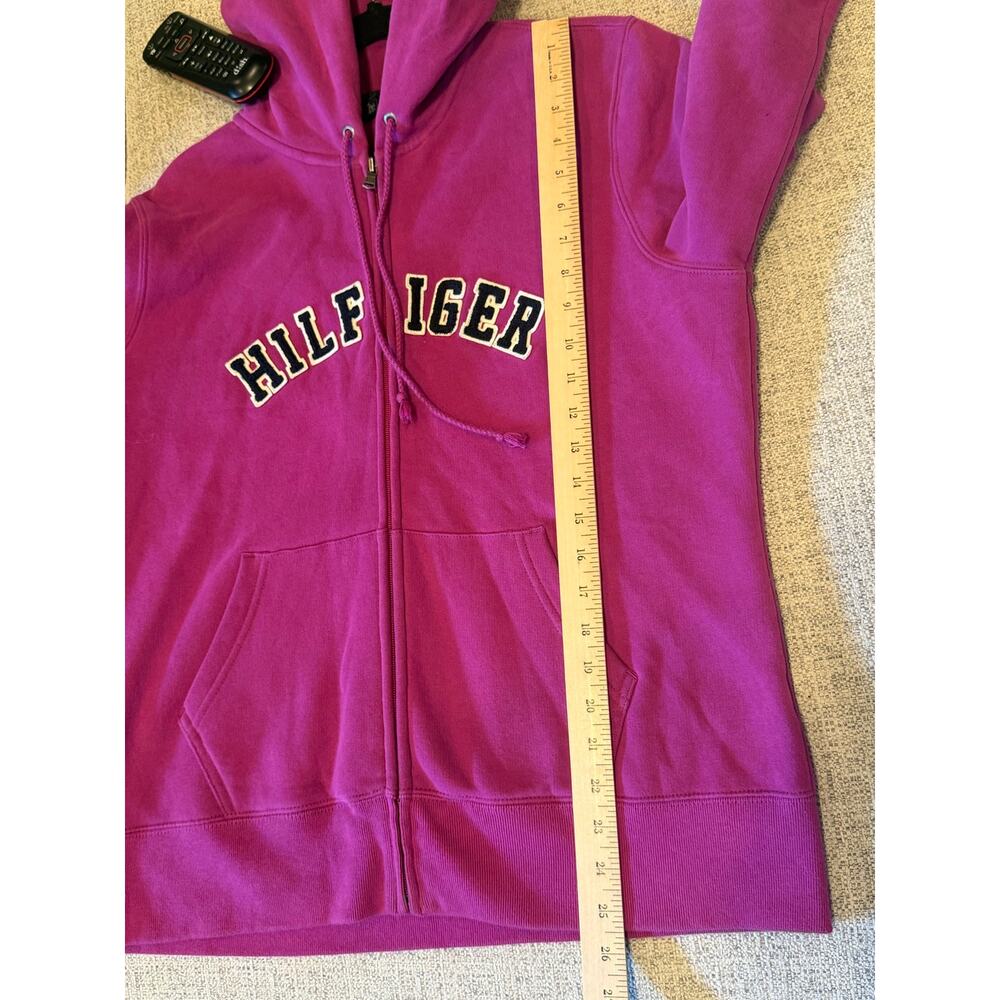 Tommy Hilfiger Purple Full Zip Up Hoodie Fleece Jacket Sweat Women's Sz XL - Picture 7 of 10